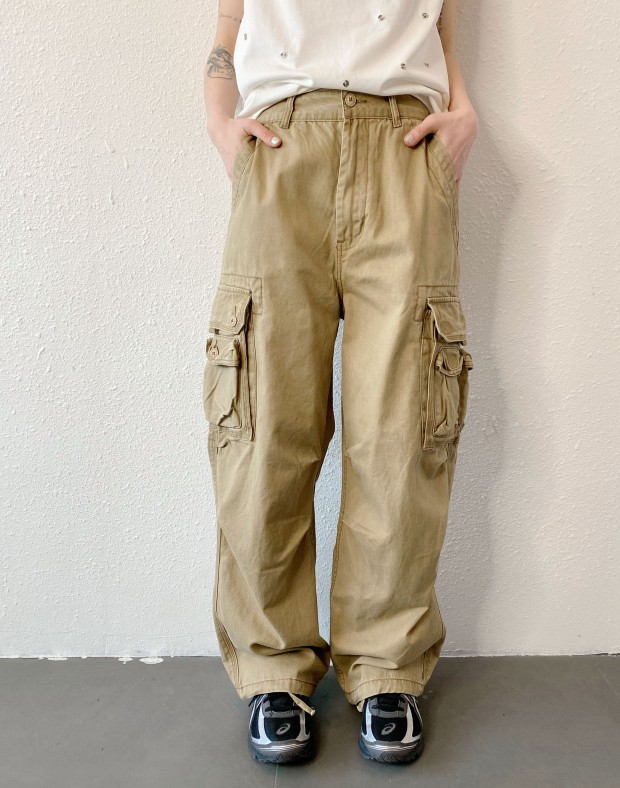 Khaki Cargo Pants #250405